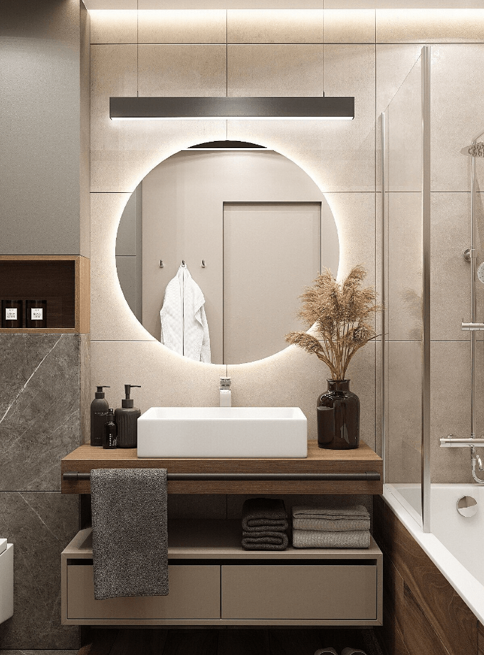 Nuun Dekor 80 cm Led Işıklı Banyo Aynası